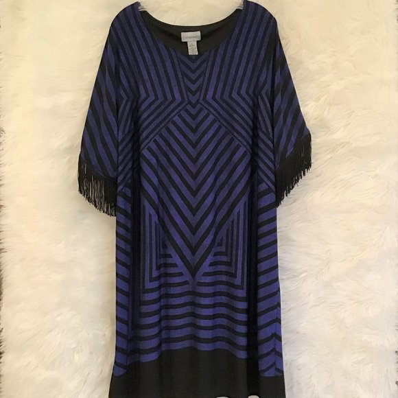 Catherines Chevron Print Shift Dress - Picture 2 of 4